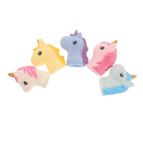 Sosoport 5Stücke Einhorn Handpuppe Teiliges Set für Partygeschenk und Badespielzeug Realistische Tierfiguren für Rollenspiele und Aktivitäten im Klassenzimmer von Sosoport