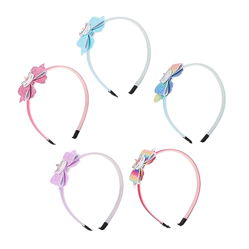 Sosoport 5Stücke Einhorn Themen Stirnbänder Für Kreative Haaraccessoires Mit Bogen Design Für Geburtstagsfeiern Und Mottopartys Einhorn Kopfbedeckung von Sosoport