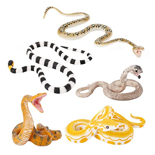 Sosoport 5Stücke Teiliges Schlangenspielzeug Realistische Simulation Schlangen Modelle für Halloween Dekoration Kinderspielzeug und Theater Requisiten Lebensechte Boa von Sosoport
