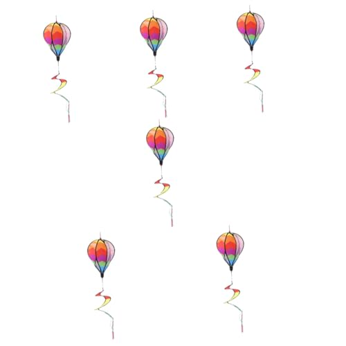 Sosoport 6 Stk Heißluftballon-ornament Outdoor-dekor Windsäcke Halloween-dekorationen Im Freien Heißluftballonwind Kidcraft-spielset Kinderspielzeug Spiral- Drachen Rotieren Stoff Faltbar von Sosoport