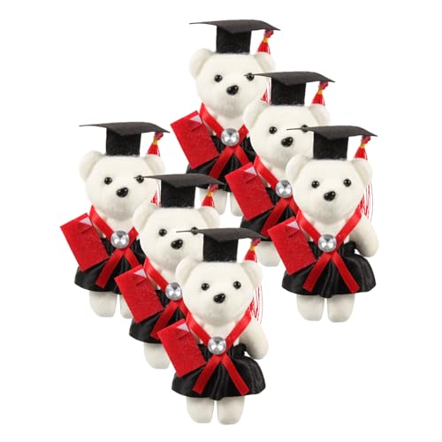 Sosoport 6 Stück Doktorbär Bouquet Materialien Abschlussgeschenk 2021 Abschluss 2021 tragen Puppenornament Graduierungsbär in Mütze Bärengraduierung in der Kappe Schaum rot Sosoport 6 Stück Doktorbär Bouquet Materialien Abschlussgeschenk 2021 Abschluss 2021 tragen Puppenornament Graduierungsbär in Mütze Bärengraduierung in der Kappe Schaum rot von Sosoport
