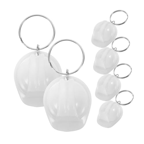 Sosoport 6 Stück Helm Schlüsselanhänger Anhänger Schutzhelm Design DIY Taschenanhänger Geschenkidee für Baustellen und Party Deko Weiß von Sosoport