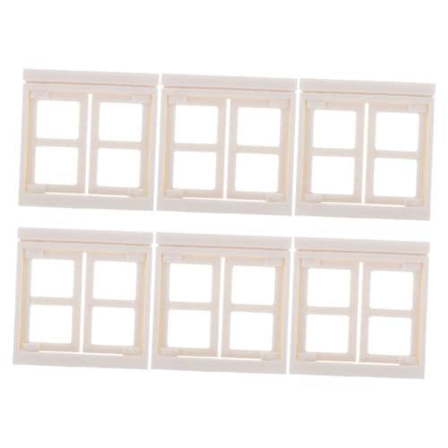 Sosoport 6 Stück Little Mason Toys Puppenhaus Winzige Fenstermöbel Puppenhausmöbel Fenster Quadratisch Miniaturfenster Minifenster Miniaturmöbel Modell Spielzeughaus Fenster Kunststoff von Sosoport