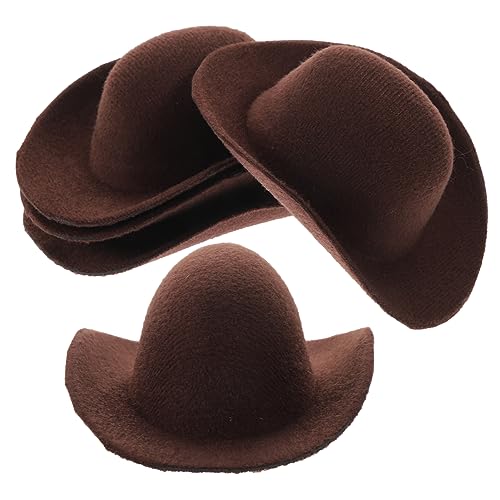 Sosoport 6 Stück Mini Cowboyhut Zubehör Dekorationshüte Puppenkostüm Hut Für Mini Hauspuppe Kleiner Cowgirlhut Winziger Hut Puppenhut Spielzeughut Modell Kleiner Hut Stoff von Sosoport