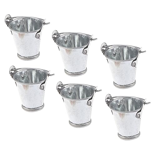 Sosoport 6 Stück Modell mit silbernem Eimer Miniatur künstlich drinnen für kinderspielzeug ausgefallene Weihnachten Kid Toys Eimerfigur Mini-Halter Metall Silver Sosoport 6 Stück Modell mit silbernem Eimer Miniatur künstlich drinnen für kinderspielzeug ausgefallene Weihnachten Kid Toys Eimerfigur Mini-Halter Metall Silver von Sosoport