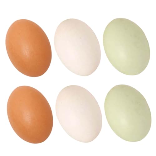 Sosoport 6 Stück Nachgeahmte Eier Eierdekor Künstliche Gefälschte Eier Künstliche Eier Simulierte Eier Nein Unbemalte Holzeier Eihandwerk Gefälschte Holzeier Essen Eier Hölzern von Sosoport