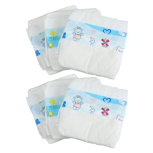 Sosoport 6 Stück Puppen-anziehwindel Babypuppe Windeln Klein Mini Puppe Kostüm Windelspielzeug Puppenzubehör Zubehör Puppendekor Hausrequisiten Plastik Blue von Sosoport