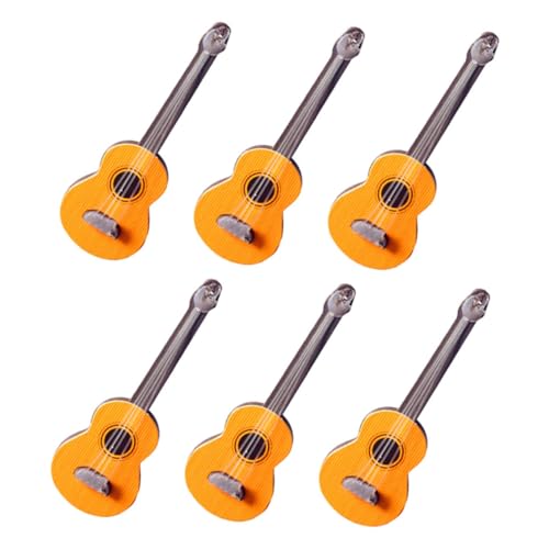 Sosoport 6 Stück Puppenhaus Gitarre Mini-Gitarren- Mini -gitarrenmodell Hanging Ornament Mini-gitarrenfigur Musikinstrument Anzeigen Mini-gitarrenspielzeug Musikinstrumente- Holz von Sosoport