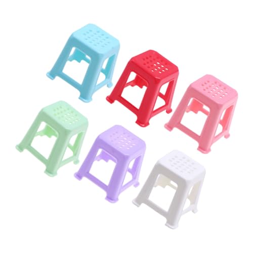 Sosoport 6 Stück Puppenhaus Hocker Möbel Miniatur Klein Mikro-landschaftshocker-Ornament Mini-haushocker Minihocker Aus Kunststoff Mini-hockerfiguren Hocker Für Puppenhaus Plastik von Sosoport