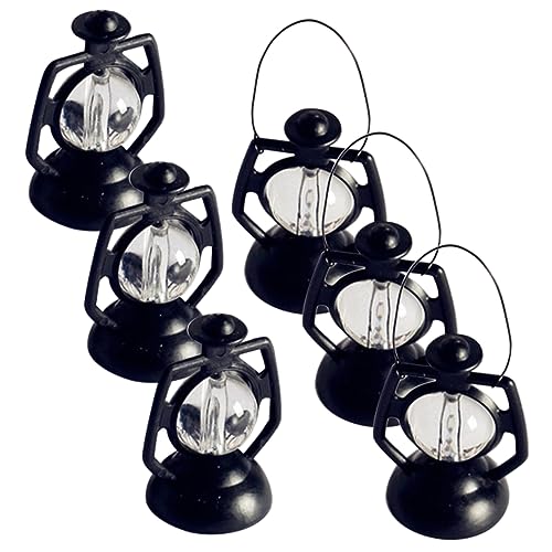 Sosoport 6 Stück Puppenhaus-Miniatur-Essen-spielszene Simulation Petroleumlampe Laternenmodell Petroleumlicht Schmücken Laternenlichtdekor Weihnachtsbaum Kinderspielzeug Black von Sosoport
