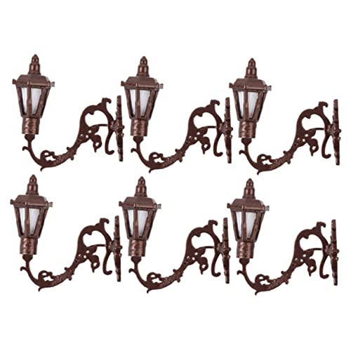 Sosoport 6 Stück Puppenhaus Wandleuchte Mini LED Licht winzig klein lampen für puppenstuben puppenhauszubehör Modellbau Wandlampe Laternenpfahl-Modell Sandtisch Materialien Abs von Sosoport