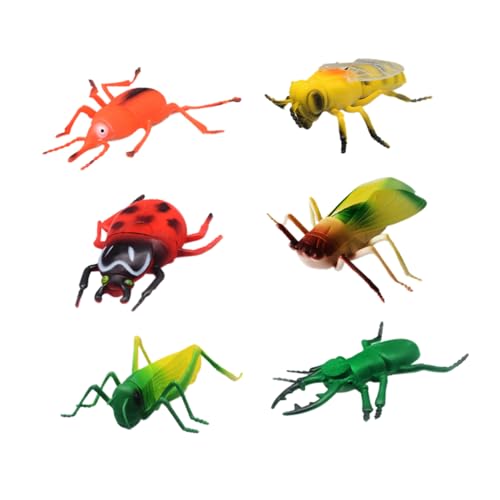 Sosoport 6 Stück Simulation Insektenspielzeug Marienkäferspielzeug Kinderspielzeug Spielfiguren Realistische Insekten Requisitenfiguren Spielfiguren Realistische Figuren von Sosoport