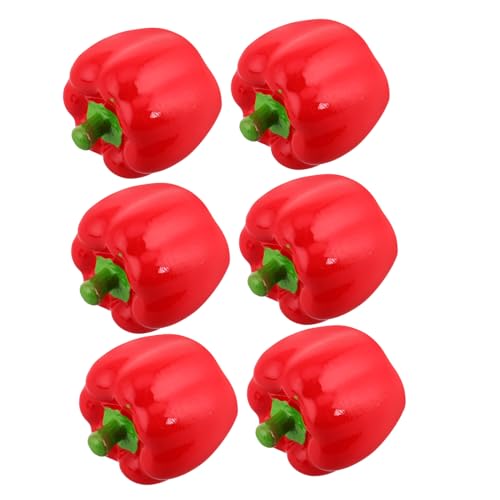 Sosoport 6 Stück Simulierte Chili-verzierung Chili-Pfeffer-Dekorationen Simuliertes Chili Chili-Festival- Chili Party Supplies Pfefferverzierung Künstlicher Pfeffer Mini-Chili Rot Harz von Sosoport