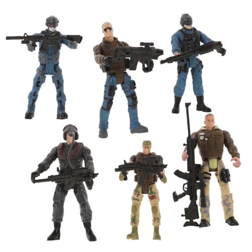 Sosoport 6 Stück Simulierte Soldaten Figurenset Bewegliche Mini Figuren für Sammler und Detaillierte Figuren für Jungen Tragbar für Kreative Spiele und Ausstellungen von Sosoport