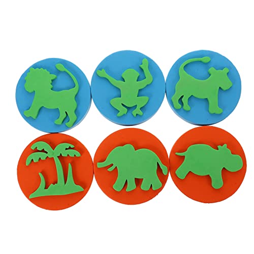 Sosoport 6 Stück Stempel Waschbar Tragen Pastell Schaum Kind Malerei Prägung Dinosaurier Instrumente Der Früherziehung Briefmarken Malen Zeichnen Von Kunstwerkzeugen Eva von Sosoport