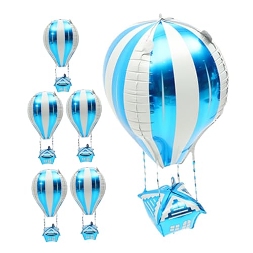 Sosoport 6 Stück Teiliges Heißluftballon Folienballons Blau Aluminiumfolie Langlebige Shower und Kinderparty Dekoration für Reise Mottopartys und Klassenzimmer Sosoport 6 Stück Teiliges Heißluftballon Folienballons Blau Aluminiumfolie Langlebige Shower und Kinderparty Dekoration für Reise Mottopartys und Klassenzimmer von Sosoport