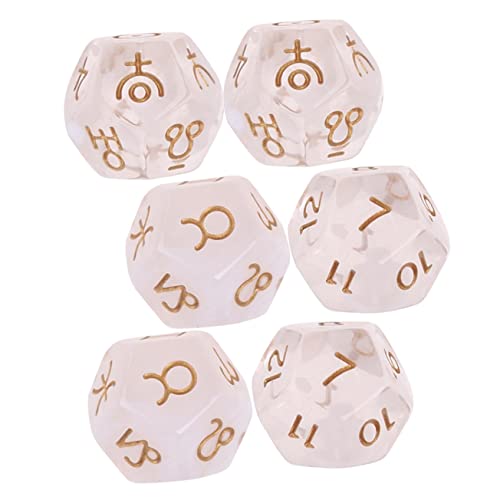 Sosoport 6 Stück Teiliges Polyeder aus Harz für Tarot und Partys Seitige Dekorative Spielwürfel mit Astrologischen Motiven für Spannende Spielabende und Divination Sosoport 6 Stück Teiliges Polyeder aus Harz für Tarot und Partys Seitige Dekorative Spielwürfel mit Astrologischen Motiven für Spannende Spielabende und Divination von Sosoport