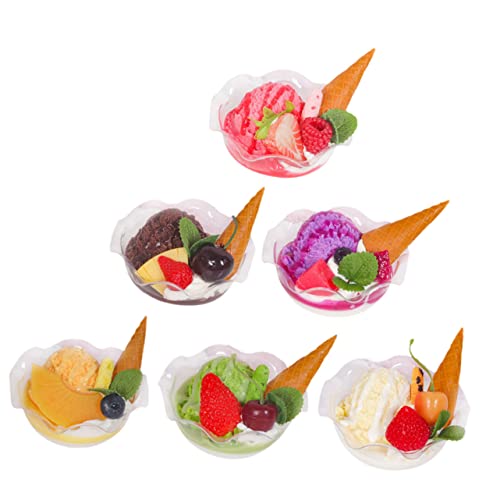 Sosoport 6 Stück Teiliges Simulation Dessert Modell Künstliche Eiskrem Deko für Fotografie Party und Hochzeitsfeiern Realistische Nachbildung von Fake Food aus Vielseitig Einsetzbar von Sosoport