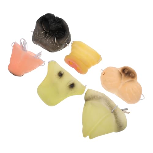 Sosoport 6 Stück Tiernasen Hunde Nasenmaske Für 3D Tiermasken Hasen Masken Nasenmaske Cosplay Tier Lustige Nasenmaske Zubehör Abdeckung Partyhörner Halloween Tier Gruselig von Sosoport
