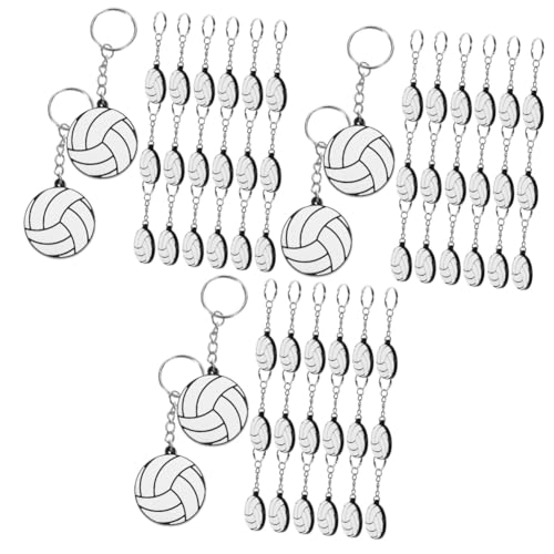 Sosoport 60 Stk Volleyball-Schmuckgeschenke kompakter Schlüsselanhänger das Geschenk Schlüsselbund entzückender Volleyball keychain hängender Schlüsselanhänger Mannschaft von Sosoport
