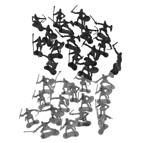 Sosoport 60 Stück Mini Soldaten Figuren Set Teiliges Mittelalterliches und Römisches Krieger Modell Bildungswerkzeug für Detailreiche Actionfiguren für Spiele und Deko von Sosoport