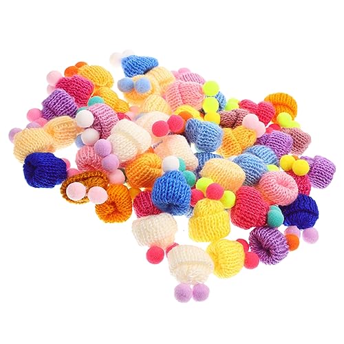 Sosoport 60Stücke Mini Strickmützen DIY Bastelmützen Kleine Gewebte Hüte für Heimwerkerbedarf Dekorative Ornamente für Puppendekoration Fotorequisiten und Mehr Wiederverwendbar von Sosoport