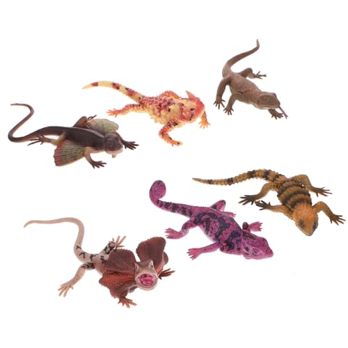 Sosoport 6Stücke Eidechsenmodelle Realistische Reptilien Tierfiguren Aus Eidechsenerkennungsmodell Für Sammler Detailgetreue Eidechsenskulpturen Für Dekoration von Sosoport