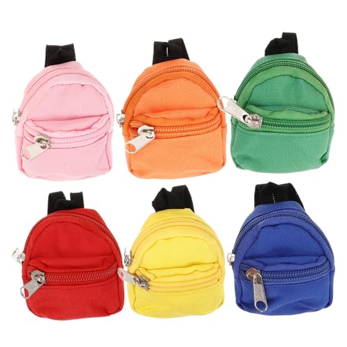 Sosoport 6Stücke Mini Puppen Rucksack Mini Rucksäcke Und Puppenzubehör Aufbewahrungsorganisator Für Strandtaschen Schulbedarf von Sosoport