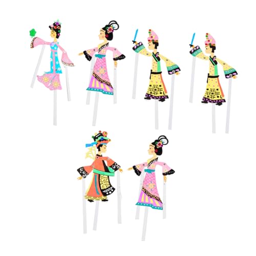 Sosoport 6Stücke Teiliges DIY für Chinesisches Schattenpuppenspiel Handgefertigte Puppen Kreativität und Praktischen Fähigkeiten für Traditionelles zur Verbesserung von Sosoport