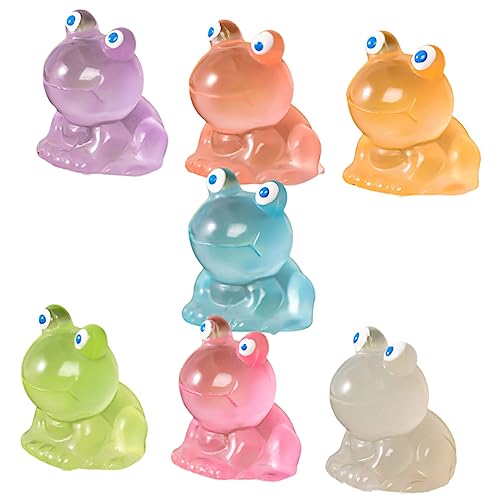 Sosoport 7 Stück Harz-Frosch-Bürodekor Dekoration Schlafzimmer Bedroom Decoration Schlafzimmer-Dekoration Frosch Statue behälter bastelset Frosch Figur Figuren Wohnkultur von Sosoport