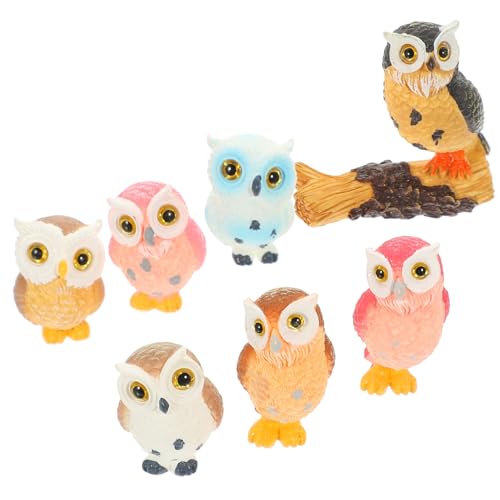 Sosoport 7 Stück Kreative Teilige Eulenfiguren aus Harz für Garten und Wohnraumdekoration Niedliche Tierornamente für Feengärten Tischdeko und Sosoport 7 Stück Kreative Teilige Eulenfiguren aus Harz für Garten und Wohnraumdekoration Niedliche Tierornamente für Feengärten Tischdeko und von Sosoport