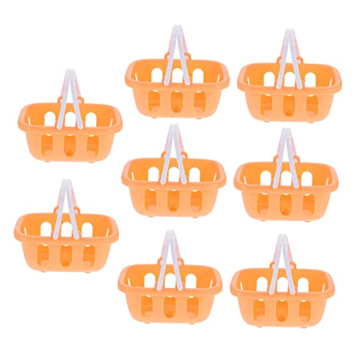 Sosoport 8 Stück Einkaufskörbe Einkaufen Aufbewahrung Mini Korb Mit Griff Lebensmittelkorb Mini Körbe Kleiner Einkaufskorb Winziger Korb Mini Korb Kunststoff Orange von Sosoport