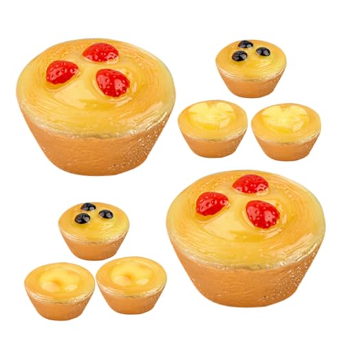 Sosoport 8 Stück Simulierter Obstkuchen Mini Essen Puppe Ei realistisch küche küchendekoration Dekoratives Dessert Dessert-Modell- dekorative gefälschte Nahrungsstütze Harz von Sosoport