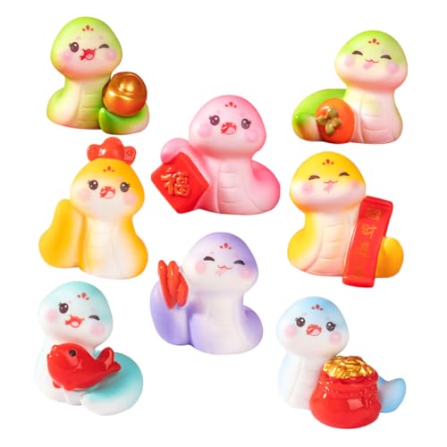 Sosoport 8 Stück Teiliges Mini Schlangenfigurenset aus Harz Langlebige DIY Dekoration mit Kreativem Chinesischem Neujahrs Schlangenzodiac Handwerkliche Gestaltung für Schreibtisch von Sosoport
