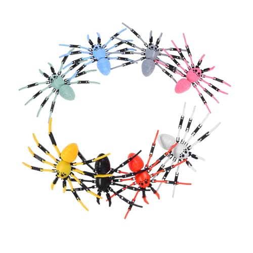 Sosoport 8 Teiliges Gefälschtes Spinnenspielzeug 3D Halloween Riesenspinne Mit Beweglichen Gelenken DIY Insektenmodell Aus Kunststoff Lebensechte Insekten Actionfigur Für Für Streich von Sosoport