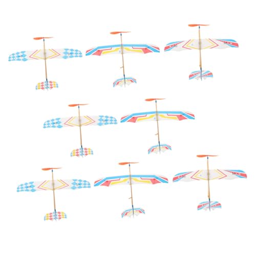 Sosoport 8Stücke Gummiband Flugzeugspielzeug Pädagogische Outdoor Segelflugzeuge für Eltern Spiele Leicht und Transportabel Perfektes Partyspielzeug für Aufregende von Sosoport
