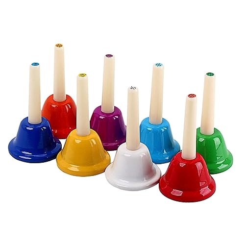 Sosoport 8Stücke Handglocken für Bunte Oktaven Glockenspiel für Frühkindliche Bildung Leicht und Robust Fördert Koordination und Wahrnehmung für Kindergarten von Sosoport