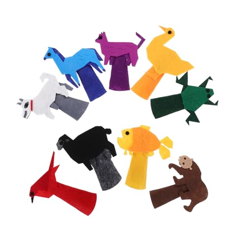 Sosoport 9 Stück Cartoon Tierpuppen Stofftierpuppen Cartoon Fingerpuppen Tierpuppen Für Familie Fingerpuppen Tierhandpuppe Fingerpuppen Tiere Kleinkindspielzeug Filz von Sosoport