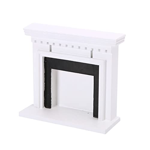 Sosoport Amerikanische Kamin Dekoration Mini-Kamin Mini-hauskamin Klein Puppenhauszubehör Kamin Aus Holz Mini-heimkamin Miniaturszene Birkensperrholz Weiß von Sosoport
