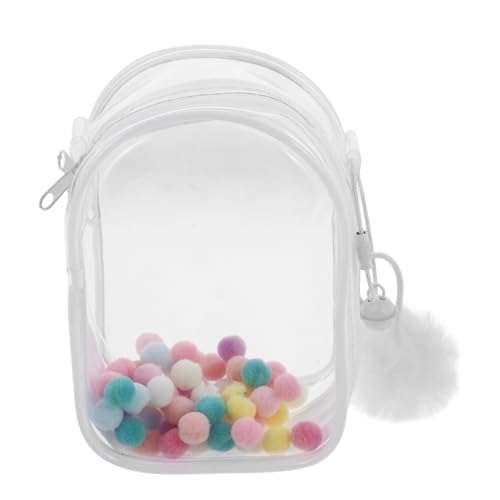 Sosoport Aufbewahrungstasche für Puppen kleine Puppenaufbewahrungstasche durchsichtiger Figurenbeutel Umhängetasche für Minifiguren Puppentragetasche Vitrine für Sammlerfiguren PVC Weiß von Sosoport