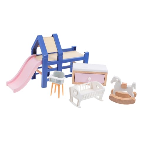 Sosoport Babymöbel mit Rutsche und Hocker Puppenhaus Zubehör für Kreatives für Kleine Räume und Lernumgebungen von Sosoport