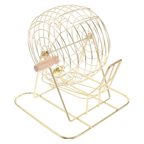 Sosoport Bingo-Maschine Bingo-Spiel-Requisiten tragbarer Bingo-Käfig hölzern Golden von Sosoport
