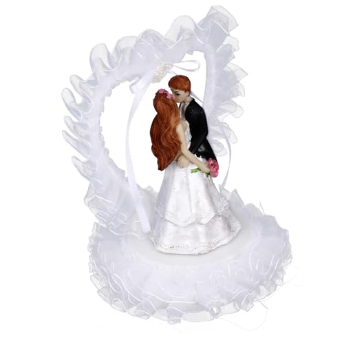 Sosoport Braut und Bräutigam Cake Topper Hochzeitstorte Dekoration Resin und Gauze Hochzeitsfeier Dessert Tisch Schmuck von Sosoport