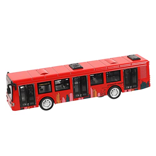 Sosoport Busspielzeug Modell Für Rotes Spielzeugauto Mit Rückziehmotor Geburtstagsgeschenk Für Jungen Fördert Die Hand Auge Koordination Und Kreativität von Sosoport