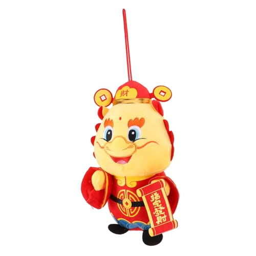 Sosoport Chinesische Drachenmascottchen Plüschfigur Weiches Stofftier Glücksbringer Dekoration für Neujahr Traditionelles Kuscheltier für Zuhause Auto Sofa von Sosoport