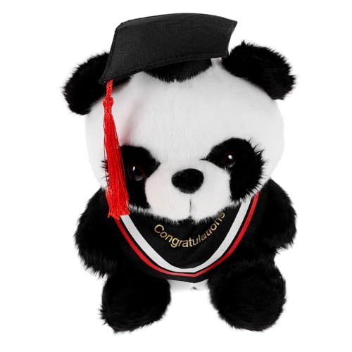Sosoport Doktor Panda Puppe Abschlussgeschenk Süßer Panda Stofftier Entzückender Cartoon Panda Ausgestopfter Abschlussbär Ausgestopfter Panda Abschlussbär Puppe Roter Plüsch von Sosoport