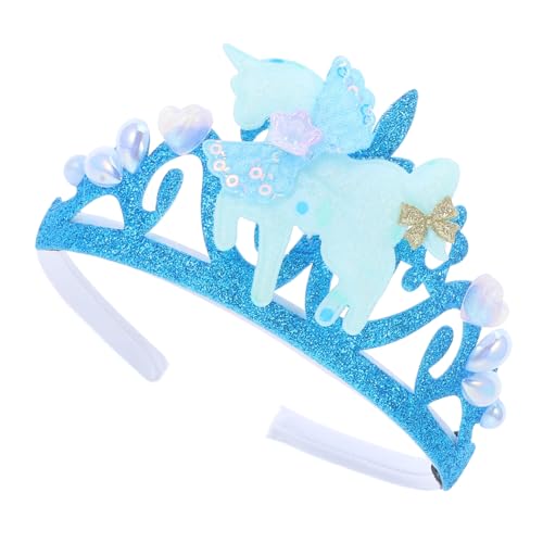 Sosoport Einhorn Krone für Mädchen Verstellbares Party Stirnband mit Glitzer Kinder Haar Accessoire für Geburtstagsfeiern und Cosplay von Sosoport