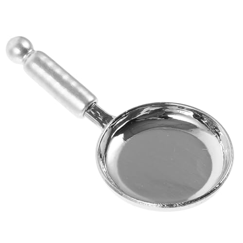 Sosoport Entzückende Mini-hausdekoration Puppe Figur Winzig Innere Bratpfanne Häuser Künstlich Pfannenwender Zarte Mini-hausdekoration Minipfanne Mini - Silver Legierung von Sosoport