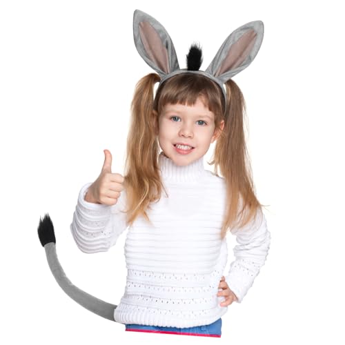 Sosoport Eselkostüm Set für Tierkostüm mit Verstellbarem Haarreif und Süßes Eselkopfband für Halloween Cosplay Karneval und Partys Sosoport Eselkostüm Set für Tierkostüm mit Verstellbarem Haarreif und Süßes Eselkopfband für Halloween Cosplay Karneval und Partys von Sosoport