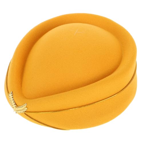 Sosoport Flugbegleiterin Kostümzubehör Gelbe Stewardess-haube Aus Kunstfilz Für Halloween Rollenspiel Geburtstagsfeiern Und Cosplay Professionelles Accessoire Für Damen Sosoport Flugbegleiterin Kostümzubehör Gelbe Stewardess-haube Aus Kunstfilz Für Halloween Rollenspiel Geburtstagsfeiern Und Cosplay Professionelles Accessoire Für Damen von Sosoport